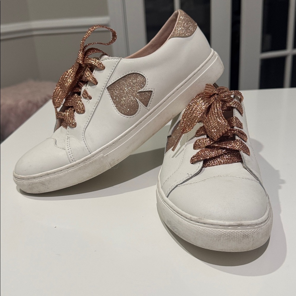Kate Spade Fez Action Nappa Calf Sneakers Rose Gold Women's Size 9.5